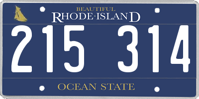 RI license plate 215314
