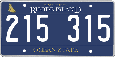 RI license plate 215315