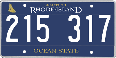 RI license plate 215317