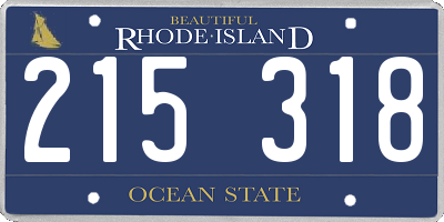 RI license plate 215318