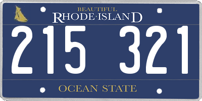 RI license plate 215321