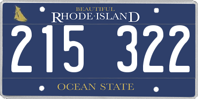 RI license plate 215322