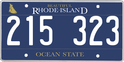RI license plate 215323
