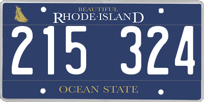RI license plate 215324