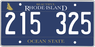 RI license plate 215325