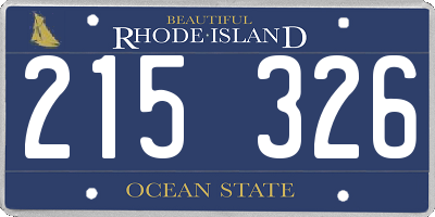 RI license plate 215326