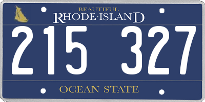 RI license plate 215327