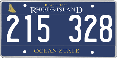 RI license plate 215328