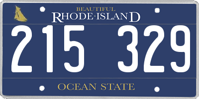 RI license plate 215329