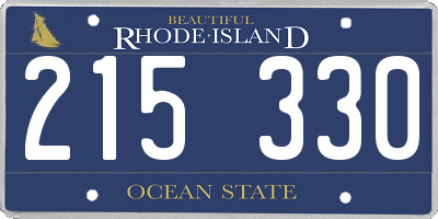 RI license plate 215330