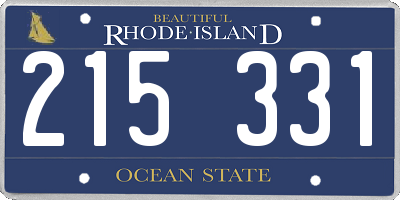 RI license plate 215331