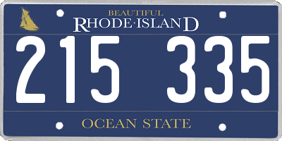 RI license plate 215335