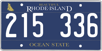 RI license plate 215336