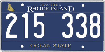 RI license plate 215338