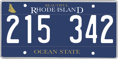 RI license plate 215342