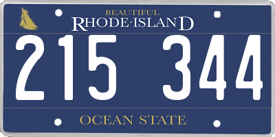 RI license plate 215344