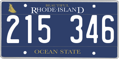 RI license plate 215346