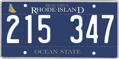 RI license plate 215347