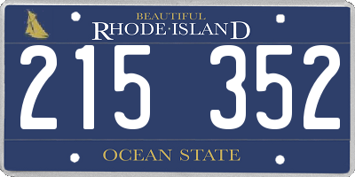 RI license plate 215352