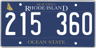 RI license plate 215360