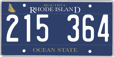RI license plate 215364