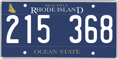 RI license plate 215368