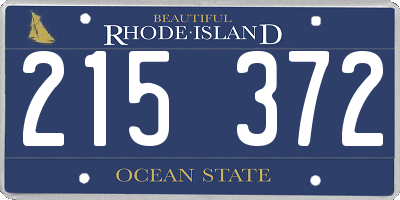 RI license plate 215372