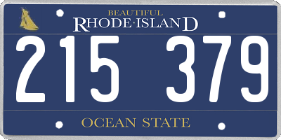 RI license plate 215379