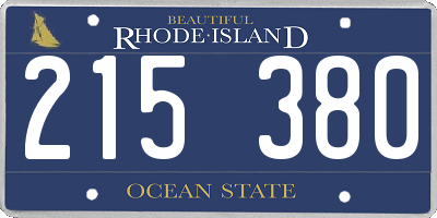 RI license plate 215380