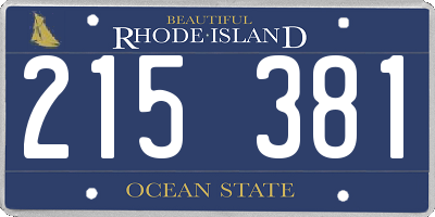 RI license plate 215381