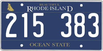 RI license plate 215383