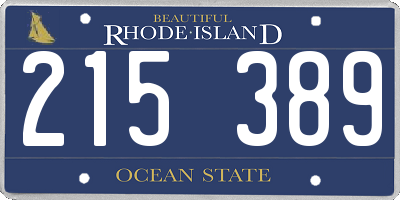 RI license plate 215389