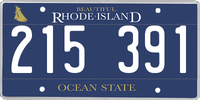 RI license plate 215391