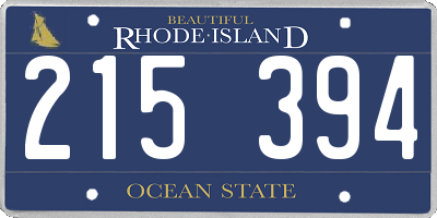 RI license plate 215394