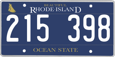 RI license plate 215398