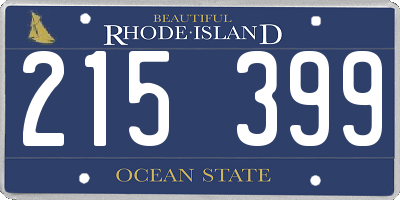 RI license plate 215399