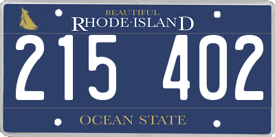 RI license plate 215402