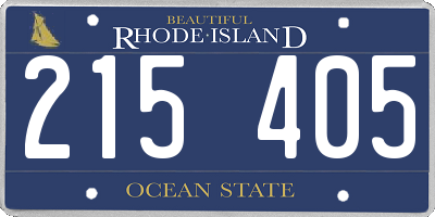 RI license plate 215405