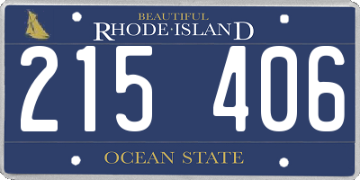 RI license plate 215406