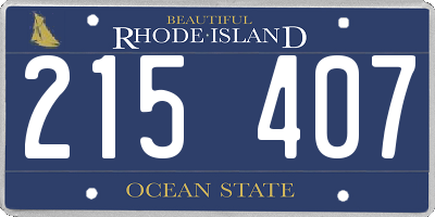 RI license plate 215407