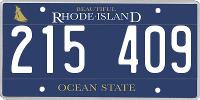 RI license plate 215409