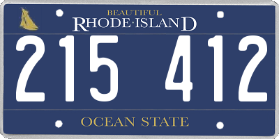 RI license plate 215412