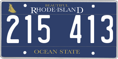 RI license plate 215413