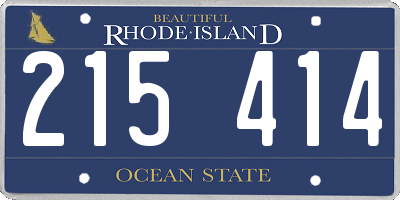 RI license plate 215414
