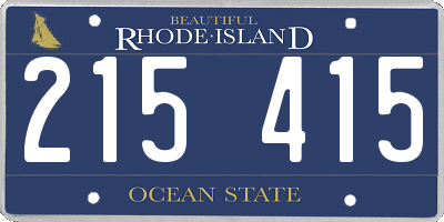 RI license plate 215415