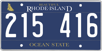 RI license plate 215416