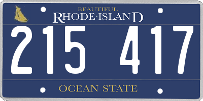 RI license plate 215417