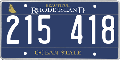 RI license plate 215418