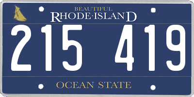 RI license plate 215419