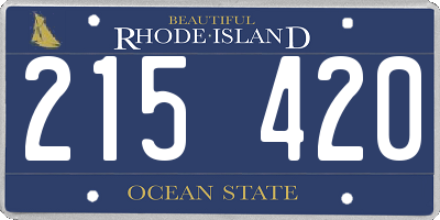 RI license plate 215420